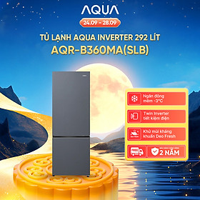 Freeship toàn quốc - Tủ lạnh ngăn đông dưới Aqua 292L AQR-B360MA(SLB) - Bảo hành trong 2 năm - Hàng chính hãng
