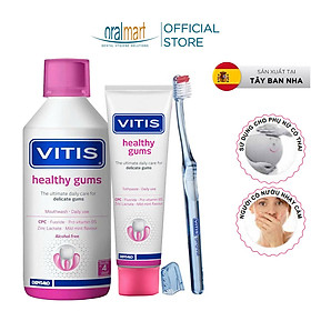 Bộ Chăm Sóc Răng Miệng Vitis Healthy Gums Mixed Pack – Cho Nướu Nhạy Cảm - Nhập Khẩu Tây Ban Nha