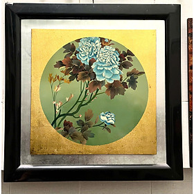 Mua Tranh Sơn Mài - Hoa Mẫu Đơn Xanh - Size 57x57 cm - Sang Trọng & May Mắn