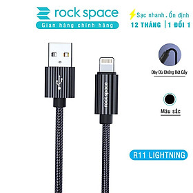 Dây cáp sạc nhanh Rockspace R11 dành cho Iphone , dây dù chống đứt gẫy - Hàng chính hãng 