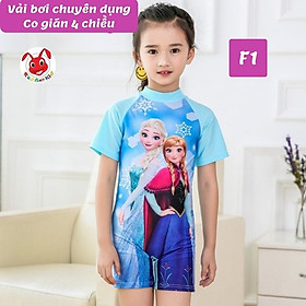 Đồ bơi liền thân cho be gái hình Elsa từ 10-22kg - vải chuyên dụng - thun 4 chiều- Kiến Lửa