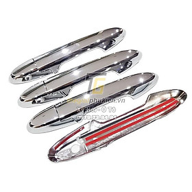 Bộ ốp tay nắm cửa xe Honda City 2021 mạ Crom - Tặng miếng dán trong suốt chống xước hõm cửa