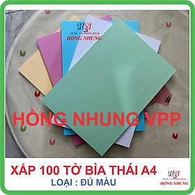 [SALE] Xấp 100 tờ Bìa Thái A4 Đủ màu, Bìa Cứng A4, định lượng 180 gsm