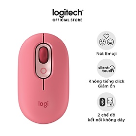 Chuột không dây bluetooth Logitech POP MOUSE - giảm ồn, nút emoji tùy chỉnh - Hàng chính hãng