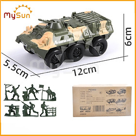 Bộ đồ chơi quân đội mô hình xe tăng bọc thép, máy bay trực thăng, tàu ngầm quân sự, lính nhựa cho bé MySun