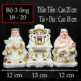 Mua   BỘ 3 ÔNG    THẦN TÀI +THỔ ĐỊA +THẦN TIỀN   COMPOSITE + BỘT ĐÁ
