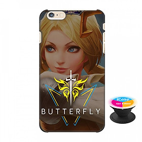 Ốp lưng nhựa dẻo dành cho iPhone 6 Plus in hình Butterfly - Tặng Popsocket in logo iCase - Hàng Chính Hãng