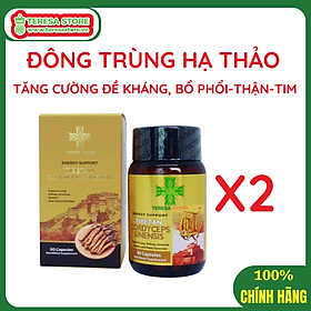 Đông Trùng Hạ Thảo Tây Tạng -Combo 2 Hộp (Made in USA) - Hoạt chất Polysacharide và Cordycepin/ Adenosine cao, giúp tăng đề kháng, hệ miễn dịch nhanh, bổ phổi, bổ thận, ngủ ngon, giảm mệt mỏi, chống lão hóa, tăng cường sinh lý