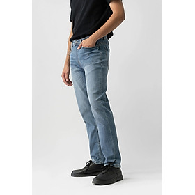 Quần jean nam ROUTINE trơn màu Xanh Indigo form.Slim - 10F23DPA026 | LASTORE MENSWEAR