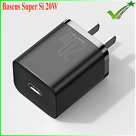 Mua Củ Sạc Adapter Baseus Super Si 20W Mini Type C Blue - PD/QC 3.0 - Tự Động Điều Chỉnh Ổn Định Dòng Điện - Hàng Chính Hãng