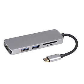 5 In 1 USB-C Hub Type-c To HDMI USB 3.0 SD TF Card Adapter For Macbook