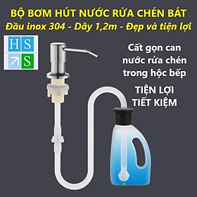 Bộ vòi xịt nước rửa chén gắn bồn rửa tự bơm hút dầu rửa bát với ống dẫn silicon dài 1,2m giúp kệ bếp đẹp và gọn gàng