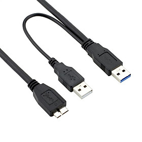 Cáp USB 3.0 Đực Sang Micro USB 3 Y Có Nguồn USB Phụ USB3.0 Đực Sang Micro USB3.0 B Cáp Chuyển Đổi Đực Cho Ổ Cứng HDD Chiều dài cáp: 0,5 m