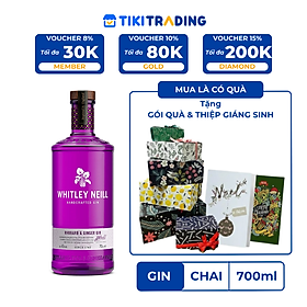 Rượu Whitley Neill Handcrafted Rhubarb & Ginger Gin 43% (700ml) - Không hộp