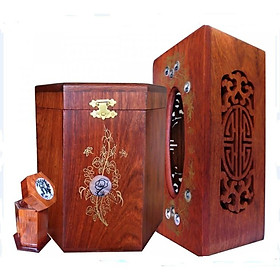 Mua BỘ 3 MÓN GỖ HƯƠNG KHẢM HOA VĂN CAO CẤP ẢNH THẬT