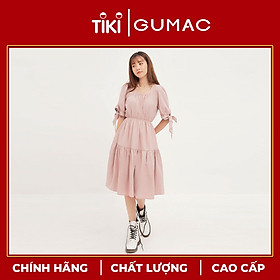Đầm cổ nhún eo chun GUMAC DA1269