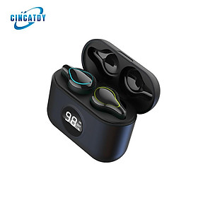 CINCATDY Tai Nghe Bluetooth True Wireless Headset Dock Sạc có Led Báo Pin Kép SE-16s - Hàng Nhập Khẩu