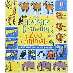 Sách tô vẽ tiếng Anh: Step-by-Step Drawing Zoo Animals