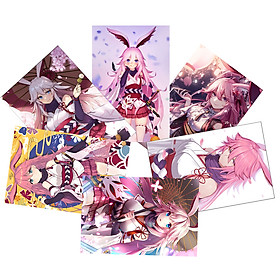 Tranh Poster set 5 tấm Honkai Impact 3 A4 21cm x 30cm nhiều mẫu khác nhau