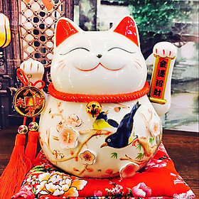 Mèo thần tài may mắn vẫy tay niên niên phát tài (25cm)