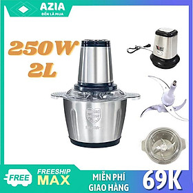 Máy Xay Thịt Cối Inox,4 Lưỡi Đa Năng, Công Suất 200W-300W, Dung Tích 2L, Máy Xay Tỏi Ớt Đa Năng,tiện lợi