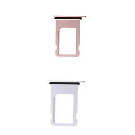 New Gold+Silver 2 Pieces Sim Card Holder Slot SIM Card Tray Replacement for iPhone 8