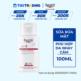 Sữa rửa mặt không gây kích ứng cho da nhạy cảm Eucerin pH5 Facial Cleanser 100ml
