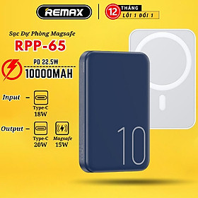 Pin sạc dự phòng không dây kèm cáp 10000mAh 22.5W Remax RPP-580 hút từ tính rất chắc chắn - Hàng Chính Hãng Remax Bảo Hành 12 Tháng