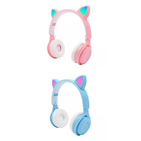 2 Sets  LED Light Up Wireless Foldable Headphones Over Ear with Mic