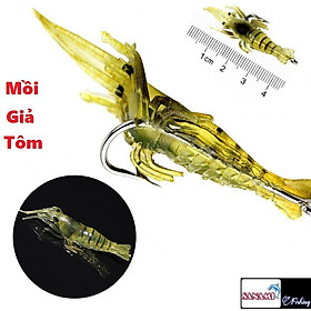 Mồi Tôm giả có lưỡi câu lure Vỉ 10 Con, Mồi Câu Cá Sanami Fishing, mồi câu lure siêu nhạy.