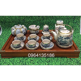 Mua BỘ ẤM CHÉN MEN RẠN CỔ BỌC ĐỒNG GỐM SỨ BÁT TRÀNG