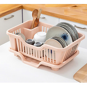 Rổ Úp Chén Bát Việt Nhật (3535), Giá Để Bát , Khay Úp bát có Lỗ Thoát Nước Tiện Ích - Màu Hồng