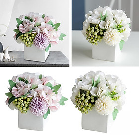 2 Pieces Artificial Silk Flowers Hydrangea Office Centerpieces Decor Gifts