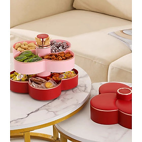Mua Khay mứt tết Hoa Đào Tết 2 Tầng - Khay đựng đồ ngày tết: Bánh kẹo  trái cây  đồ sấy