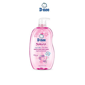 Dung Dịch Tắm Gội Toàn Thân Cho Bé Dưới 3 Tuổi D-nee - Chai 800ml (Hồng)