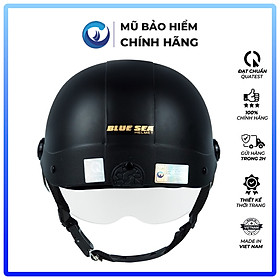 Mũ bảo hiểm 1/2 Nửa đầu BLUE SEA - Nhựa ABS Nguyên sinh - A104K - FREESIZE - Có kính cao cấp - Chính hãng