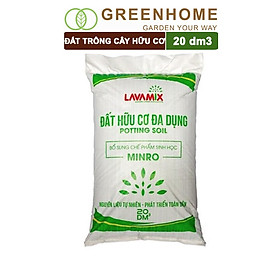 Đất Trồng Cây GreenHome, Lavamix, Bao 20dm3 (10kg), Đầy Đủ Dinh Dưỡng, Dễ Sử Dụng, Chuyên Trồng Rau