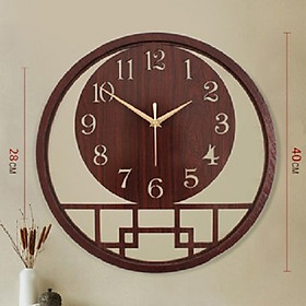 Mua Đồng hồ gỗ treo tường phong cách hongkong chất liệu gỗ máy kim trôi thiết kế decor trang trí nhà và quán cafe