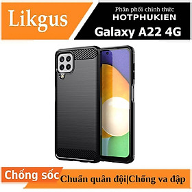 Hình ảnh Ốp lưng chống sốc cho Samsung Galaxy A22 4G / M22 / M32 hiệu Likgus vân kim loại , chống sốc chuẩn quân đội, chống va đập - hàng nhập khẩu