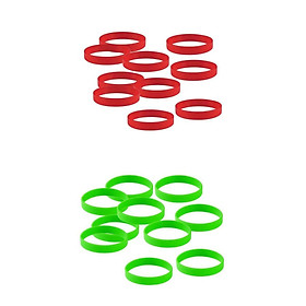 20 Pieces Blank Silicone Wristbands Fashion Rubber Bracelet Green Red