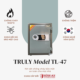 Két Sắt Chống Cháy Gia Đình TRULY TL-47 Chống Cháy, Chống Trộm Công Nghệ Hàn Quốc 65kg - Hàng Chính Hãng