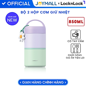 Bộ 2 Hộp Cơm Giữ Nhiệt LocknLock LHC8055VOL, Hàng Chính Hãng, Dung Tích 850ml, Kèm Muỗng - JoyMall
