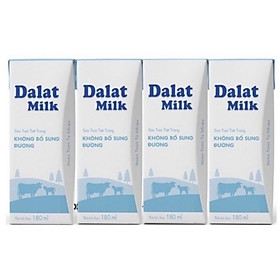 [Chỉ giao HCM] Sữa tươi tiệt trùng Dalat không đường 4x180ml-3497551