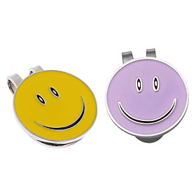 2 Pieces Smile Face Golf Ball Marker With Magnetic Hat Clip Golf Accessories