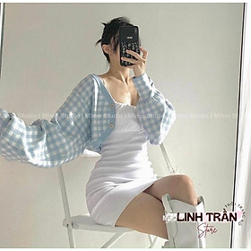 Sét Đầm 2 Dây Mix Áo Khoác Tay Dơi Váy 2 Dây Dáng Ôm Mix Áo Tay Dơi Linh Trần Store