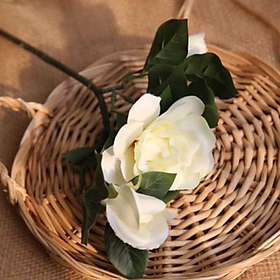 Cành hoa Gardenia - Hoa Dành Dành bằng lụa nhẹ nhàng sang trọng