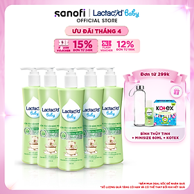 Bộ 4 chai Sữa Tắm Gội Trẻ Em Lactacyd Baby Extra Milky Làm Sạch Dịu Nhẹ và Dưỡng Ẩm Vượt Trội 500ml/chai