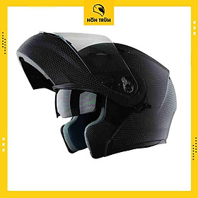 Nón bảo hiểm fullface ROYAL M179 lật cằm vân CARBON đen nhám