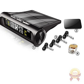 Cảm biếp áp suất nhiệt độ lốp ô tô TPMS loại gắn ngoài van phiên bản quốc tế màn hình điện tử kết nối không dây