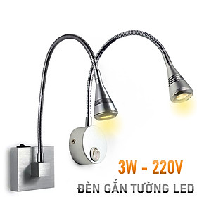 Hình ảnh Đèn rọi Led gắn tường Kim loại 3W-220V, Đèn Đọc sách đầu giường, Đèn soi tranh trang trí phòng ngủ, phòng khách, nhà hàng, khách sạn